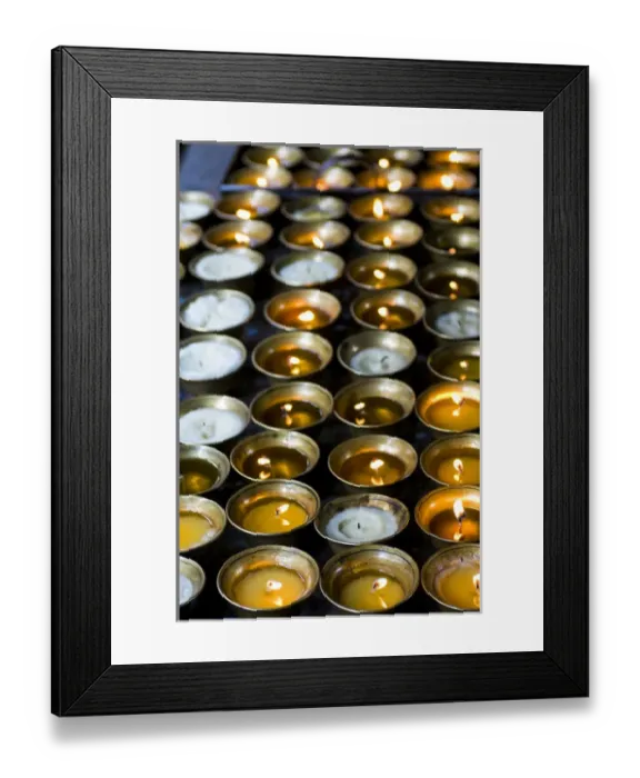 Framed Print : Candles burning in the Chimi Lhakhang moastery, Bhutan Framed Print : Candles burning in the Chimi Lhakhang moastery, Bhutan