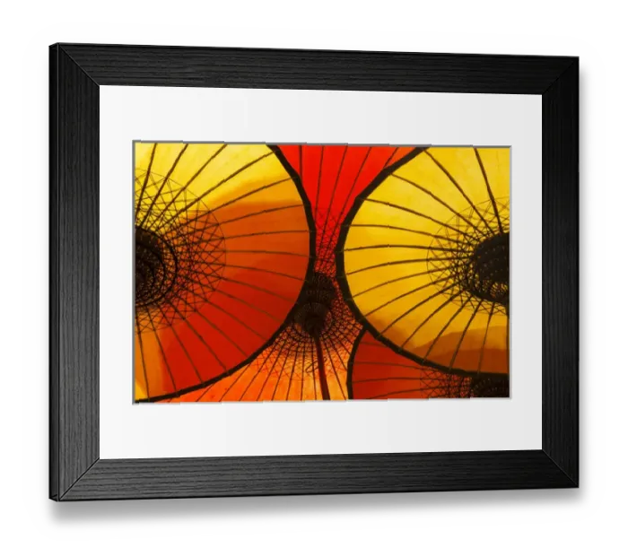Framed Print : Handmade oriental umbrellas, Bagan, Myanmar (Burma)