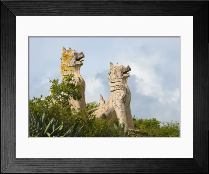 Framed Print : Lion statues, Shan State, Myanmar Framed Print : Lion statues, Shan State, Myanmar