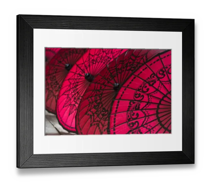 Framed Print : Red umbrellas, Inle Lake, Shan State, Myanmar Framed Print : Red umbrellas, Inle Lake, Shan State, Myanmar