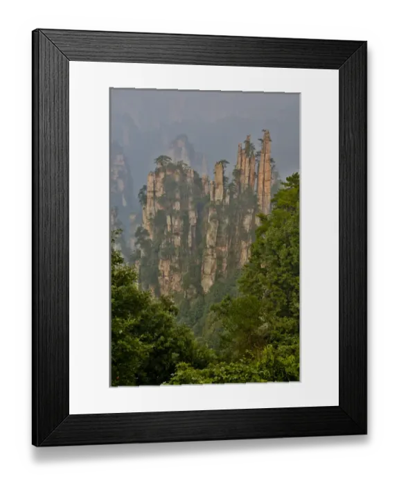 Framed Print : Hallelujah Mountains China, Wulingyuan District, Landscape and many peaks on display Framed Print : Hallelujah Mountains China, Wulingyuan District, Landscape and many peaks on display
