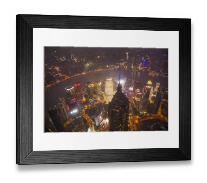 Framed Print : China, Shanghai. Downtown buildings at night Framed Print : China, Shanghai. Downtown buildings at night