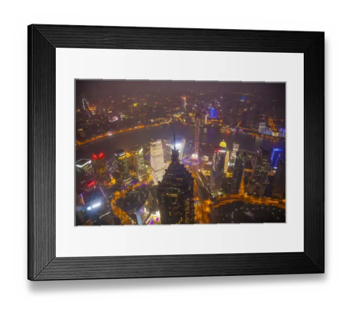 Framed Print : China, Shanghai. Downtown buildings at night Framed Print : China, Shanghai. Downtown buildings at night