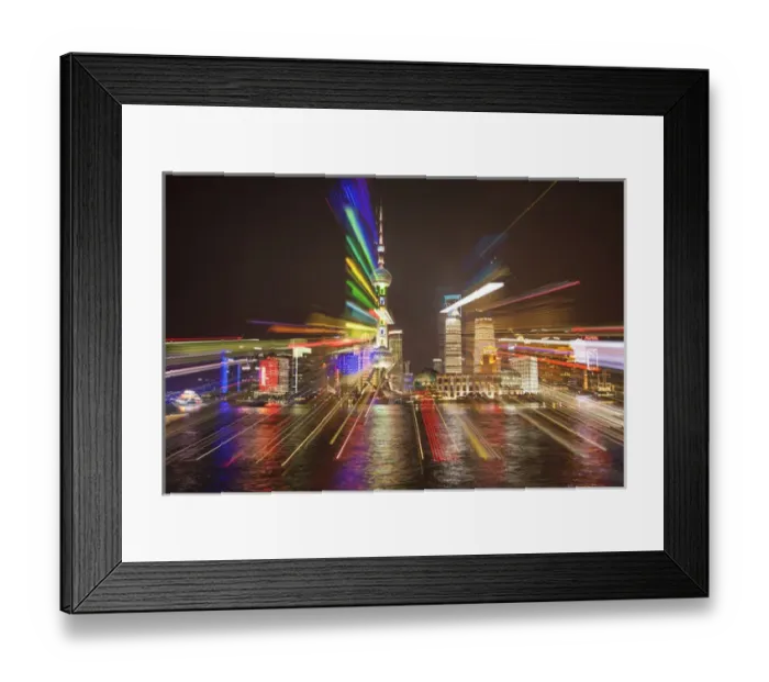 Framed Print : China, Shanghai. Downtown buildings at night Framed Print : China, Shanghai. Downtown buildings at night