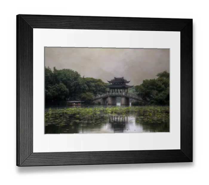 Framed Print : Pagoda along the waterfront West Lake, Hangzhou