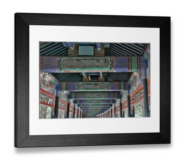 Framed Print : Long Covered Walkway Summer Palace just outside of Beijing China built by the Qing Framed Print : Long Covered Walkway Summer Palace just outside of Beijing China built by the Qing