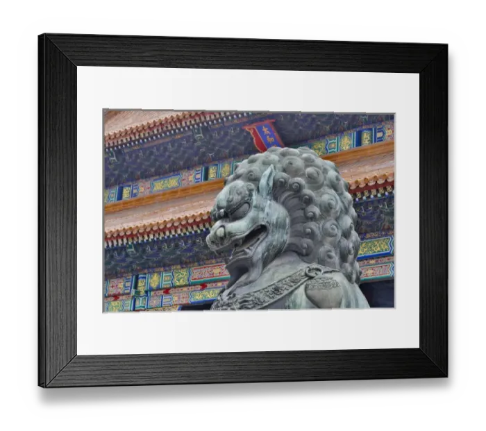 Framed Print : Lion standing guard Forbidden City Beijing the imperial palace during Ming and Qing Framed Print : Lion standing guard Forbidden City Beijing the imperial palace during Ming and Qing
