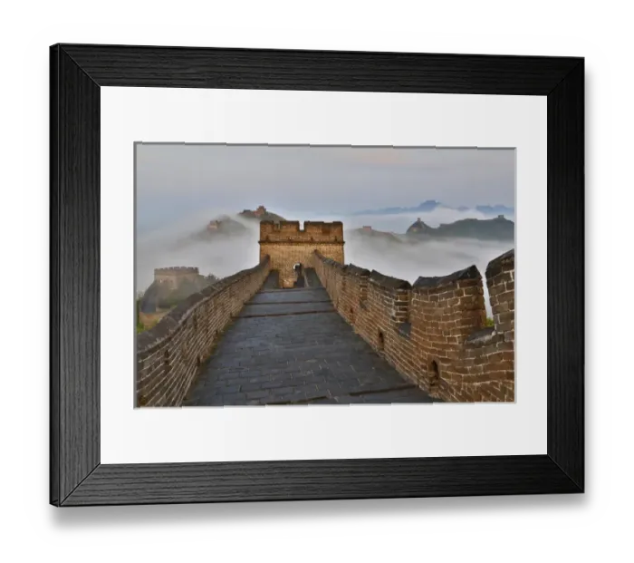 Framed Print : The Great Wall of China Foggy Morning Jinshanling, China Framed Print : The Great Wall of China Foggy Morning Jinshanling, China