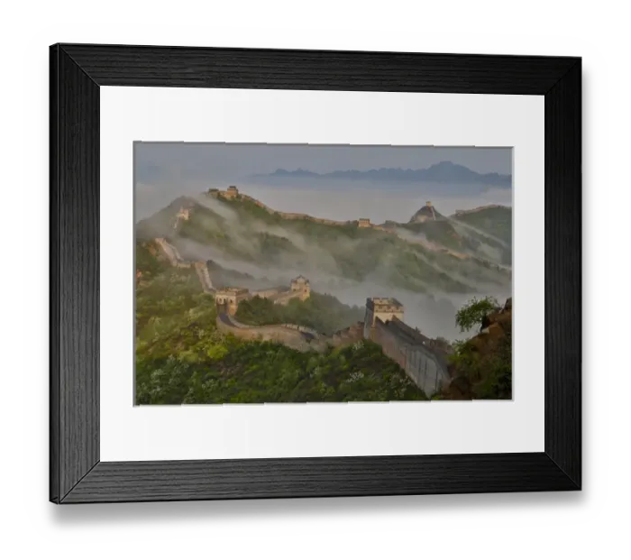 Framed Print : The Great Wall of China Foggy Morning Jinshanling, China Framed Print : The Great Wall of China Foggy Morning Jinshanling, China