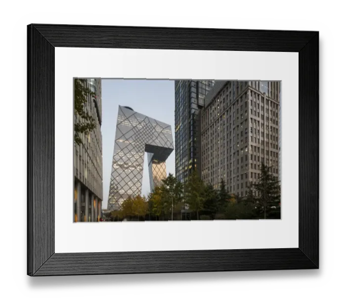 Framed Print : China, Beijing, Gleaming glass and steel skyscrapers and CCTV Headquarters building Framed Print : China, Beijing, Gleaming glass and steel skyscrapers and CCTV Headquarters building