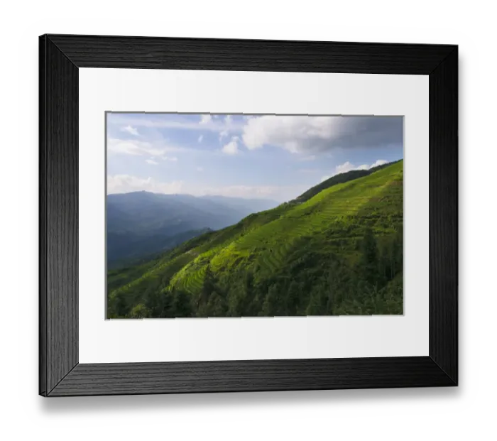 Framed Print : Rice terraces in the mountain, Longsheng, Guangxi Province, China Framed Print : Rice terraces in the mountain, Longsheng, Guangxi Province, China