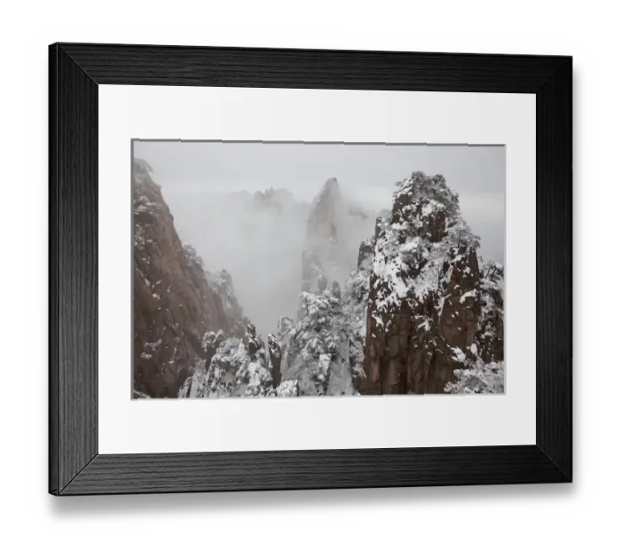 Framed Print : Snow in the Huangshan or Yellow Mountains, Anhui Province, China Framed Print : Snow in the Huangshan or Yellow Mountains, Anhui Province, China