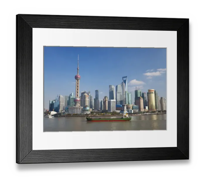 Framed Print : Ship & Pudong skyline, Shanghai, China Framed Print : Ship & Pudong skyline, Shanghai, China