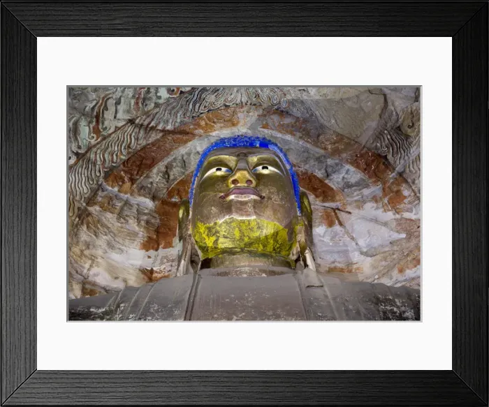 Framed Print : China, Shanxi Province, Datong, Ancient Buddhist sculptures within Cave 5 inside Framed Print : China, Shanxi Province, Datong, Ancient Buddhist sculptures within Cave 5 inside