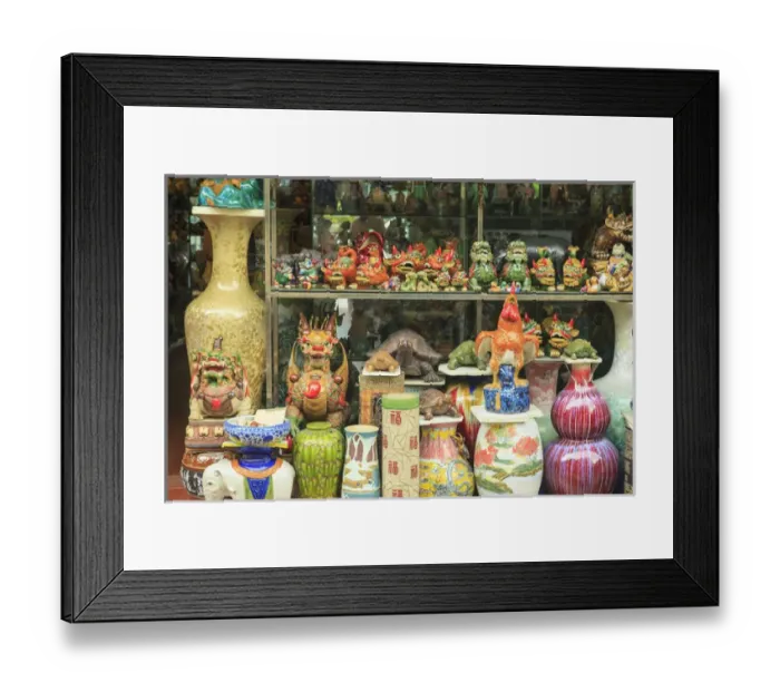 Framed Print : ceramics at storefront near Nanfeng Kiln-oldest kiln in China, Foshan, near Guangzhou Framed Print : ceramics at storefront near Nanfeng Kiln-oldest kiln in China, Foshan, near Guangzhou