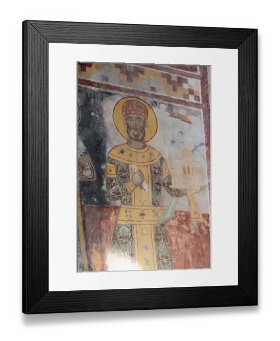 Framed Print : Georgia, Kutaisi. Religious artwork inside the Gelati Monastery