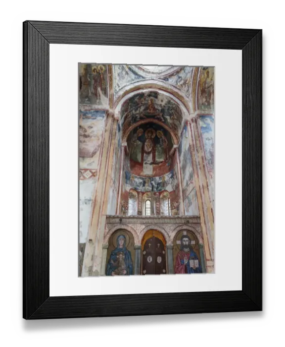 Framed Print : Georgia, Kutaisi. Religious artwork inside the Gelati Monastery Framed Print : Georgia, Kutaisi. Religious artwork inside the Gelati Monastery