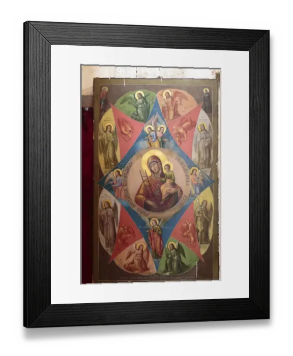 Framed Print : Georgia, Kutaisi. Religious artwork inside the Gelati Monastery Framed Print : Georgia, Kutaisi. Religious artwork inside the Gelati Monastery