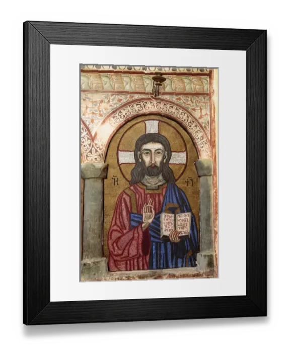 Framed Print : Georgia, Kutaisi. Religious artwork inside the Gelati Monastery Framed Print : Georgia, Kutaisi. Religious artwork inside the Gelati Monastery