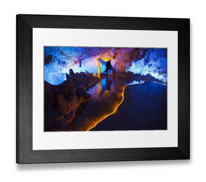 Framed Print : Asia; China; Guling; Multi Colored Lights in the Reed Flute Cave Framed Print : Asia; China; Guling; Multi Colored Lights in the Reed Flute Cave