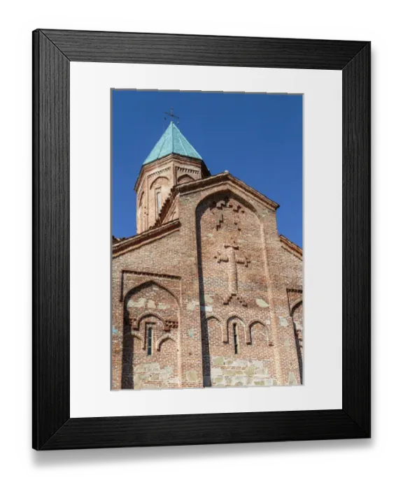 Framed Print : Georgia, Telavi. Looking up at Gremi Monastery
