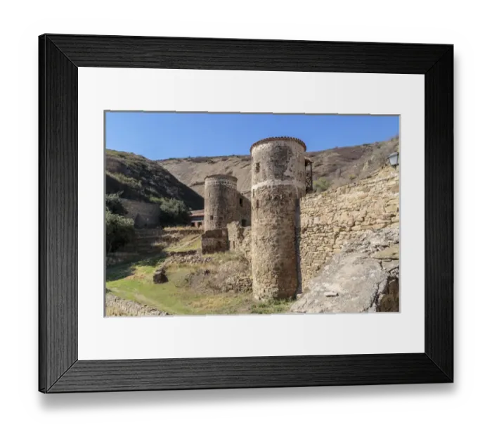 Framed Print : Georgia, Kakheti. Stone towers and walls at the David Gareja Monastery Framed Print : Georgia, Kakheti. Stone towers and walls at the David Gareja Monastery