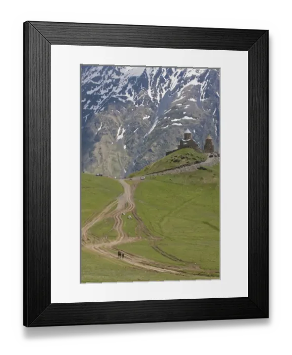 Framed Print : Famous Holy Trinity Church (Tsminda Sameba) from 14th century near Gergeti village Framed Print : Famous Holy Trinity Church (Tsminda Sameba) from 14th century near Gergeti village