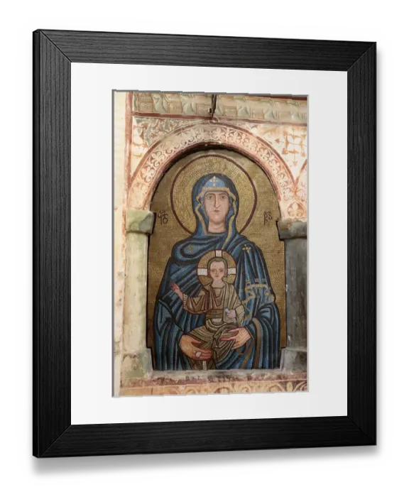 Framed Print : Georgia, Kutaisi. Religious artwork inside the Gelati Monastery