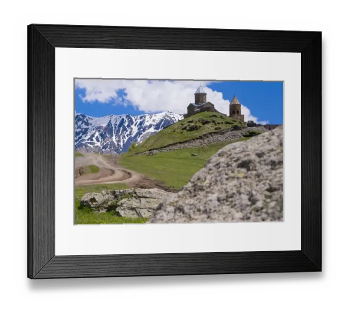Framed Print : Gergeti Church, near Kazbegi, Georgia