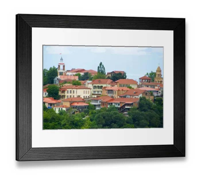 Framed Print : View over picturesque old town of Sighnaghi, Georgia Framed Print : View over picturesque old town of Sighnaghi, Georgia