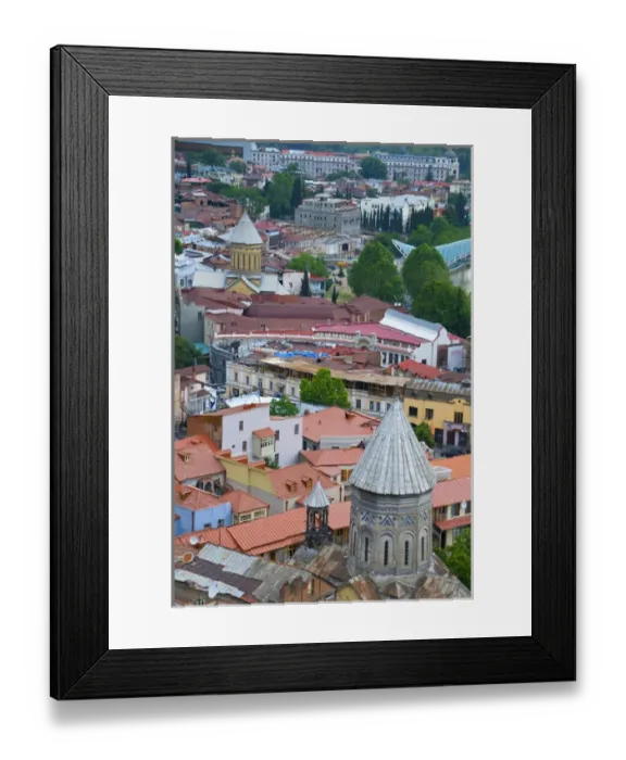 Framed Print : View over city with church towers, Tiblisi, Georgia Framed Print : View over city with church towers, Tiblisi, Georgia