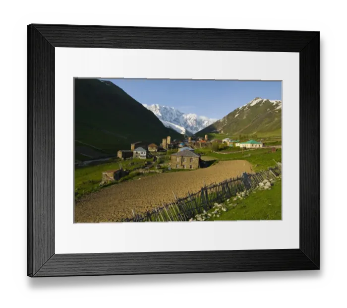 Framed Print : The fortified village of Ushguli, Svanetia, UNESCO World Heritage Site, Georgia