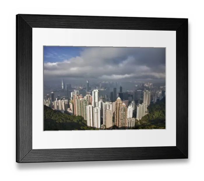Framed Print : Southeast Asia; China; Hong Kong; View of Downtown area of Hong Kong from the Peak Framed Print : Southeast Asia; China; Hong Kong; View of Downtown area of Hong Kong from the Peak