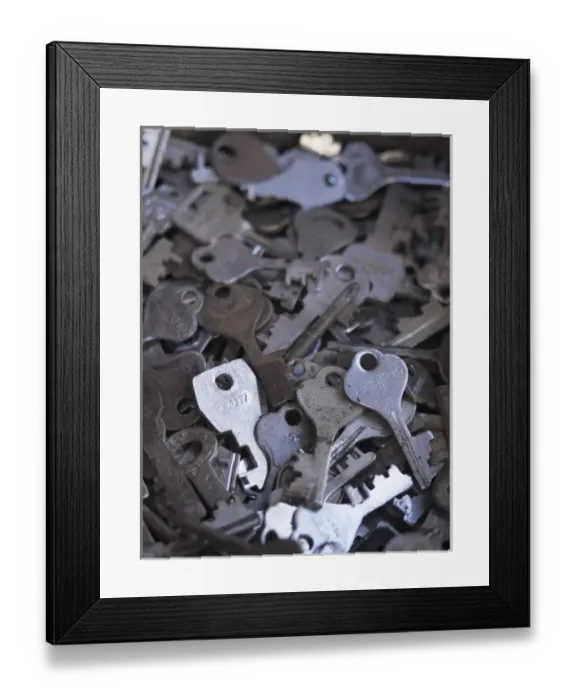 Framed Print : Collection of locks at shop in Udaipur, Rajasthan, India