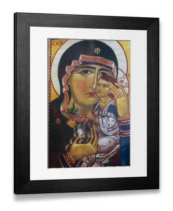 Framed Print : Georgia, Uplistsikhe. Religious art at a church in the Uplistsikhe Cave Complex Framed Print : Georgia, Uplistsikhe. Religious art at a church in the Uplistsikhe Cave Complex