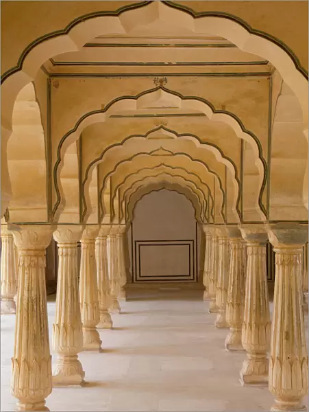 Asia, India, Rajasthan, Jaipur Amber Fort. Arches