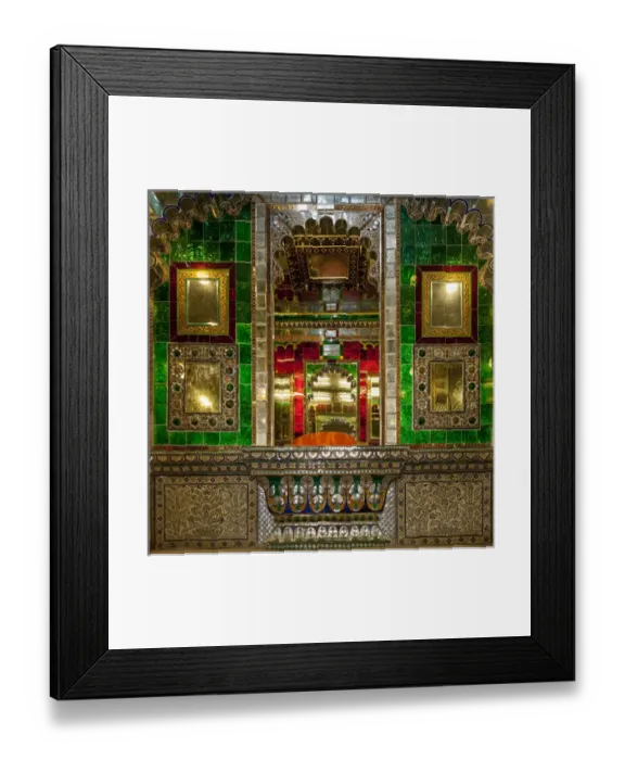 Framed Print : Glass and Tile mosaic. City Palace. Shiw Nivas Palace. Udaipur Rajasthan. India Framed Print : Glass and Tile mosaic. City Palace. Shiw Nivas Palace. Udaipur Rajasthan. India