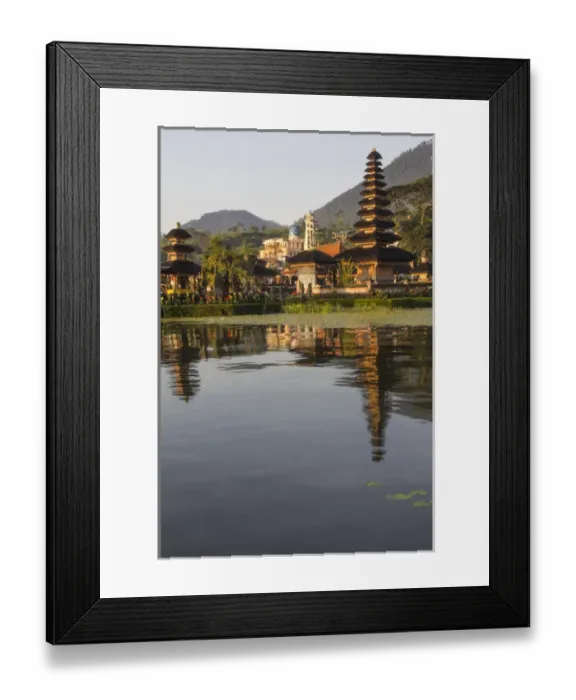 Framed Print : Asia, Indonesia, Bali. Sunrise at Bali water temple: Ulun Danu Temple in Lake Bratan Framed Print : Asia, Indonesia, Bali. Sunrise at Bali water temple: Ulun Danu Temple in Lake Bratan