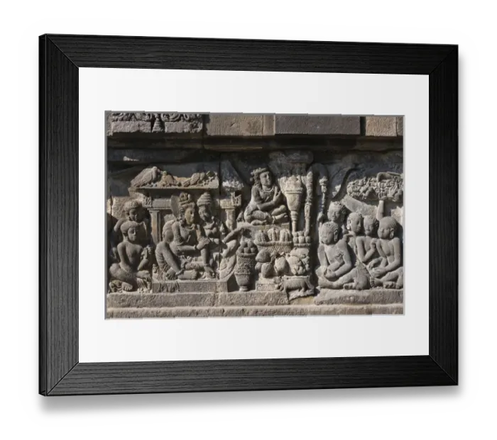 Framed Print : Stone carving at Prambanan Temple, UNESCO World Heritage site, Central Java, Indonesia Framed Print : Stone carving at Prambanan Temple, UNESCO World Heritage site, Central Java, Indonesia