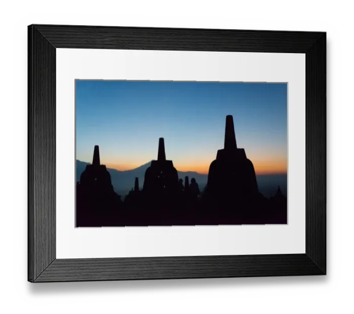 Framed Print : Borobudur at dawn, UNESCO World Heritage site, Magelang, Central Java, Indonesia