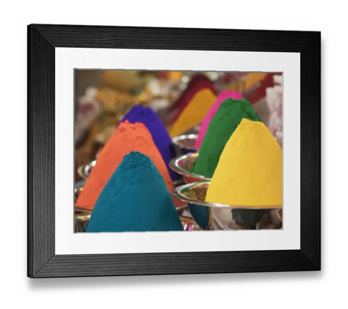Framed Print : Holi powder paint for sale in Mysore, Karnataka, India
