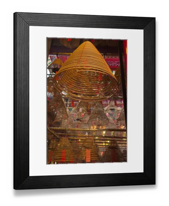 Framed Print : Southeast Asia; China; Hong Kong; Spiral Incense sticks at Man Mo Temple or Man Mo Miu Framed Print : Southeast Asia; China; Hong Kong; Spiral Incense sticks at Man Mo Temple or Man Mo Miu