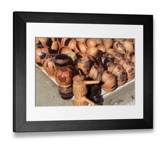 Framed Print : Georgia, Kutaisi. A collection of ceramic goods for sale Framed Print : Georgia, Kutaisi. A collection of ceramic goods for sale