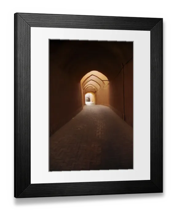 Framed Print : Iran, Yazd, covered alley in the old city