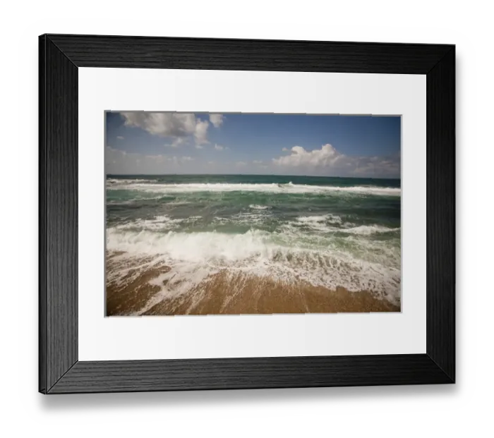 Framed Print : Beach and shoreline of ancient Caesarea, Israel Framed Print : Beach and shoreline of ancient Caesarea, Israel