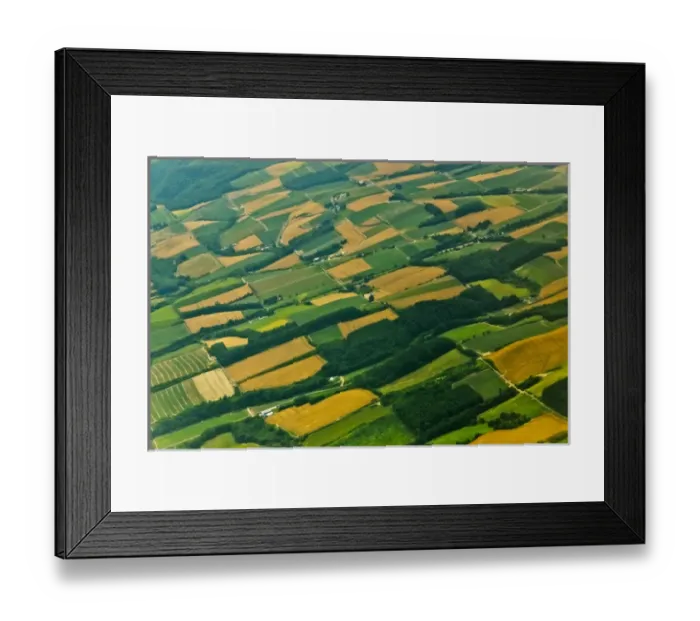 Framed Print : Aerial view of farmland, Hokkaido Prefecture, Japan