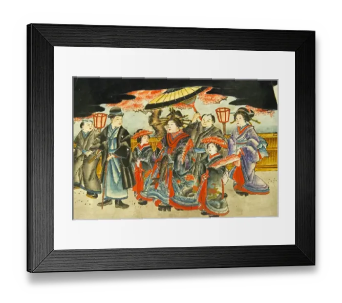 Framed Print : Painting on wood block depicting life in the old day, Shirahama, Minamiboso, Chiba Prefecture Framed Print : Painting on wood block depicting life in the old day, Shirahama, Minamiboso, Chiba Prefecture