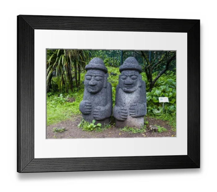 Framed Print : Basalt statues in Seogwipo in the Unesco world heritage sight the island of Jejudo Framed Print : Basalt statues in Seogwipo in the Unesco world heritage sight the island of Jejudo