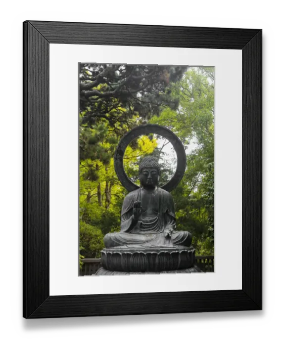Framed Print : Bronze Buddha statue cast in 1790 in Japan and given in 1949 to the Japanese Tea Garden