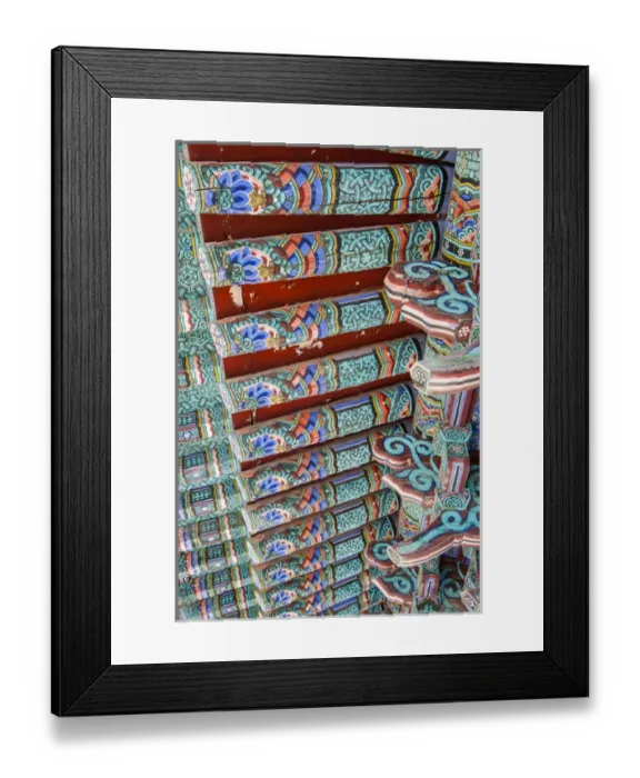 Framed Print : Coloured wooden roof in the Bulguksa temple, Unesco world heritage sight Gyeongju Framed Print : Coloured wooden roof in the Bulguksa temple, Unesco world heritage sight Gyeongju